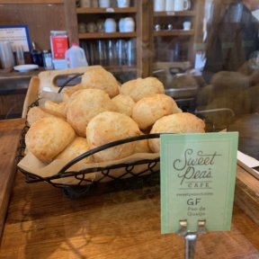 Gluten-free Brazilian cheese bread at Sweet Pea's Cafe
