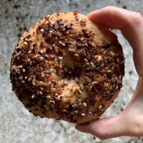 Gluten-free everything bagel from Pop's Bagels