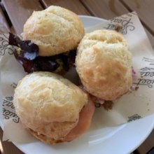 Gluten-free pao de queijo sandwiches from Sweet Pea's Cafe