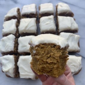Gluten-free Pumpkin Spice Cake with frosting
