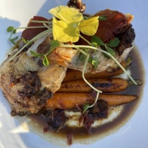 Gluten-free chicken entree from Via Sophia by the Sea