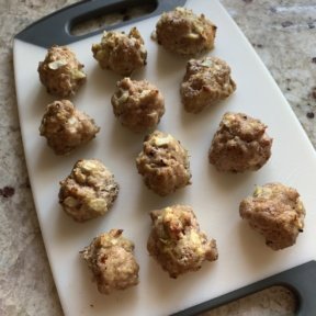 Turkey meatballs out of the oven
