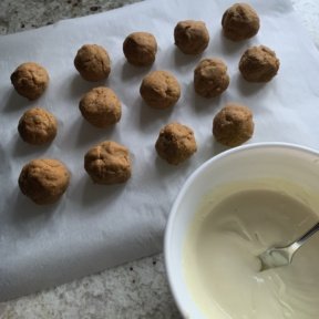 Making gluten-free Pumpkin Truffles