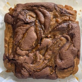 Pumpkin Brownies out of the oven