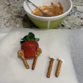 Making Butterscotch Strawberry Turkeys