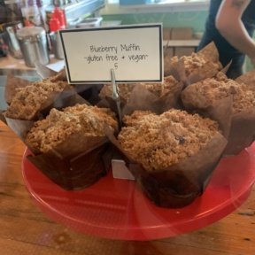 Gluten-free blueberry muffin by Moondog Cafe