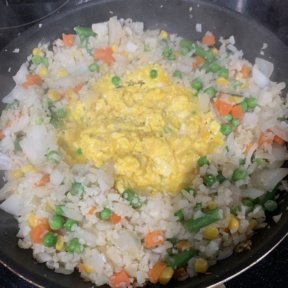 Chicken Fried Cauliflower Rice with egg