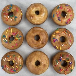 Gluten-free Healthier Glazed Donuts with sprinkles