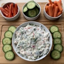 Making paleo Spinach & Kale Greek Yogurt Dip