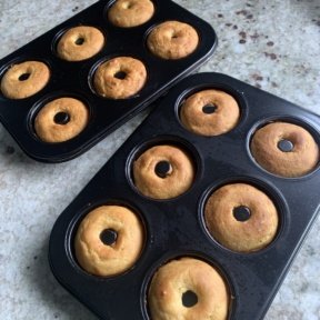 Healthier Glazed Donuts out of the oven