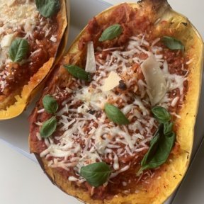 Delicious Tomato Basil Spaghetti Squash Boats