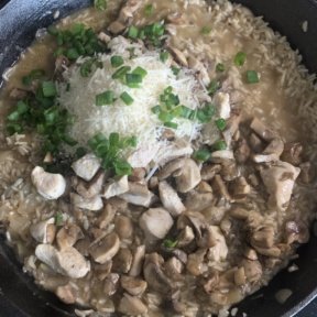 Mushroom Chicken Risotto with parmesan and chives