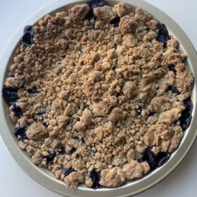 Gluten-free dairy-free blueberry crumble