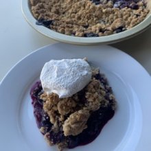Gluten-free vegan blueberry crumble