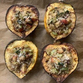 Gluten-free dairy-free Quinoa Stuffed Acorn Squash