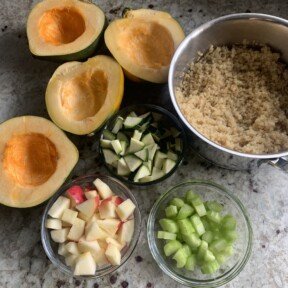 Making Quinoa Stuffed Acorn Squash