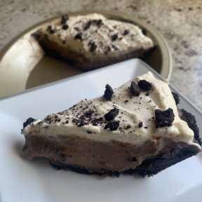 Gluten free Chocolate Cream Pie with OREO cookie crust!