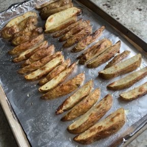 Let's bake gluten free Oven Baked Potato Wedges