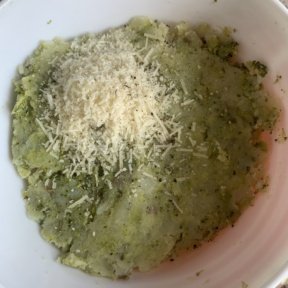 Making gluten free Broccoli Tots with parmesan cheese
