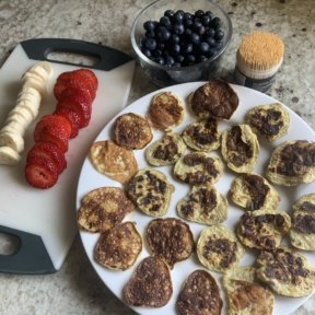 Ready to assemble gluten free Pancake Fruit Skewers