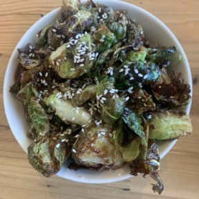 Gluten-free crispy Brussels sprouts from Wildacre Rotisserie