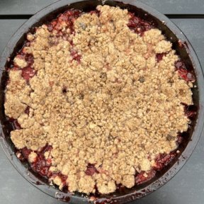 Gluten-free Strawberry Crumble is out of the oven