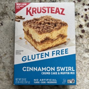 Gluten-free cinnamon swirl crumb cake and muffin mix by Krusteaz