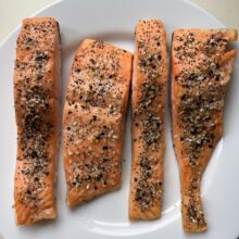 Delicious gluten-free Everything Bagel Crusted Salmon