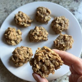These gluten-free Healthy Peanut Butter Oat Cookies are only 3 ingredients!
