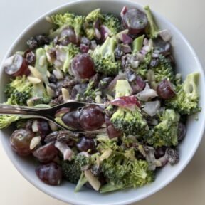 Ready to eat this gluten-free Broccoli Grape Salad