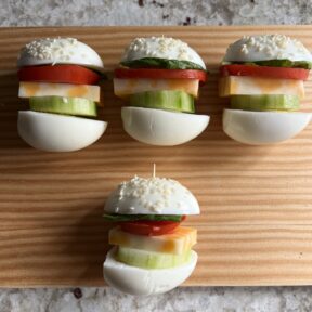 Gluten-free egg burgers using hard-boiled eggs