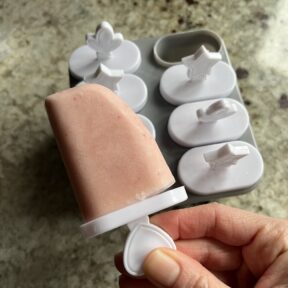 Healthy Yogurt Popsicles out of the freezer!