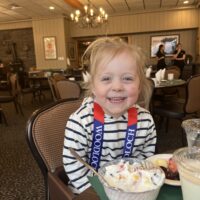 Chloe loving Woodloch Resort!