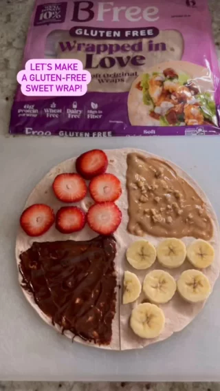 Make a sweet wrap with me‼️ When I first found out that I had to go #GlutenFree 13 years ago, I was so overwhelmed🙏🏼 I didn’t think I would be able to eat soft wraps like this one from @bfreefoods_na 😍 So easy to roll AND fold🙌🏼 I’m thankful for brands like BFree who make me feel wrapped in love & support during my celiac journey🥰 These limited-edition wraps are only available at @Publix - 10% of sales will go to @CeliacDiseaseFoundation 👏🏼 And now my daughter & I can enjoy these yummy foods together👯‍♀️ I’m happy to say that GF is NOT limiting anymore‼️ #glutenfreefollowme #CeliacAwarenessMonth #bfreepartner
